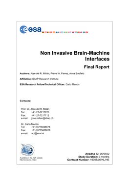 Non Invasive Brain-Machine Interfaces Final Report