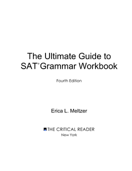 The Ultimate Guide to SAT Grammar Workbook