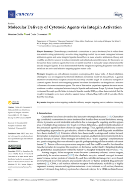 Molecular Delivery of Cytotoxic Agents Via Integrin Activation