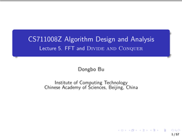 Lecture 5. FFT and Divide and Conquer