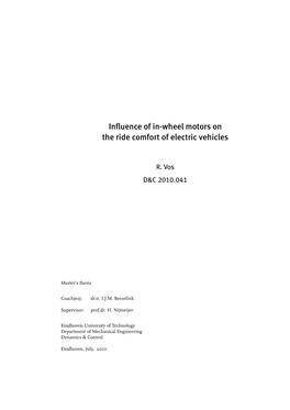 Influence of In-Wheel Motors on the Ride Comfort of Electric Vehicles