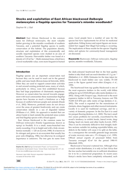 Stocks and Exploitation of East African Blackwood Dalbergia Melanoxylon: a Flagship Species for Tanzania’S Miombo Woodlands?