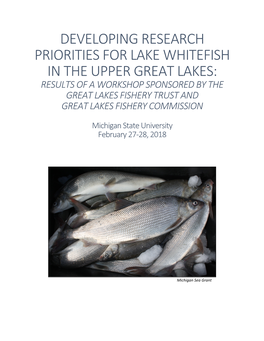 Developing Research Priorities for Lake Whitefish in the Upper Great