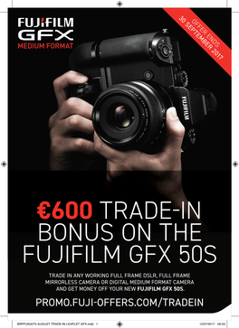 €600 Trade-In Bonus on the Fujifilm Gfx