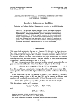 Associated Polynomials, Spectral Matrices and the Bispectral Problem