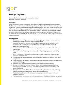 Devops Engineer