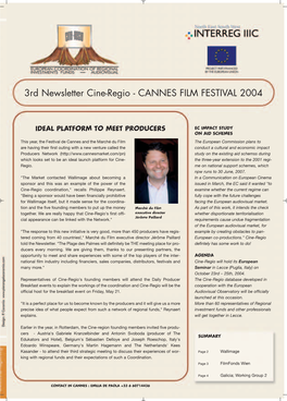 3Rd Newsletter Cine-Regio - CANNES FILM FESTIVAL 2004