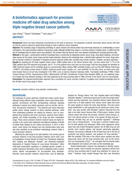 A Bioinformatics Approach for Precision Medicine Off-Label Drug