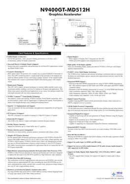 N9400GT-MD512H Graphics Accelerator