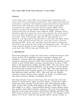 The 1 June 2004 North Texas-Louisiana Derecho