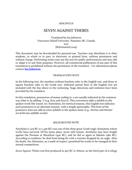 Seven Against Thebes [PDF]