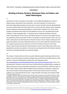 Downtown Cairo, Its Publics, and Urban Heterotopias