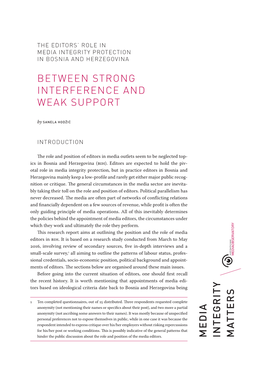 Between Strong Interference and Weak Support