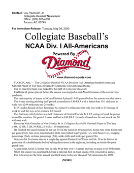 Collegiate Baseball's