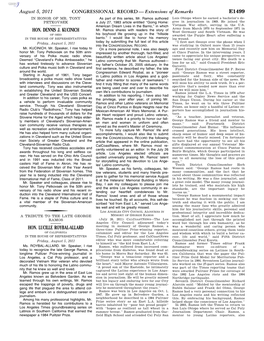 CONGRESSIONAL RECORD— Extensions of Remarks E1499 HON