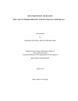 The Case of Imposed Identity for Multiracial Individuals