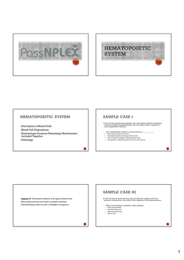 Hematopoietic System