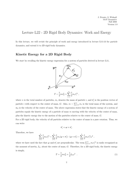 2D Rigid Body Dynamics: Work and Energy
