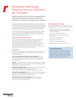 Rackspace Technology Financial Services Solutions for Insurance