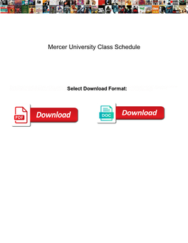 Mercer University Class Schedule