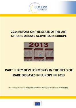 Key Developments in the Field of Rare Diseases in Europe in 2013