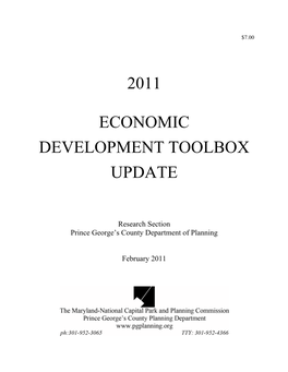 2011 Economic Development Toolbox Updates the 2008 Toolbox