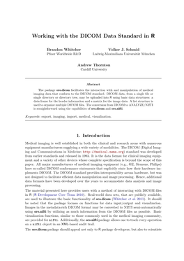 Working with the DICOM Data Standard in R