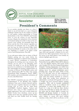 RNZIH Newsletter