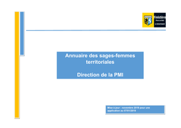 Annuaire Des Sages-Femmes Territoriales Direction De La