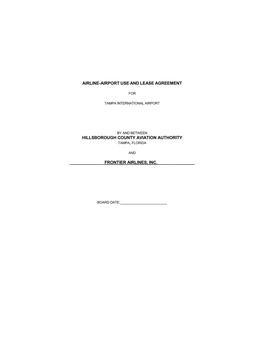 Airline-Airport Use and Lease Agreement