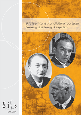 9. Silser Kunst- Und Literatourtage Donnerstag, 22