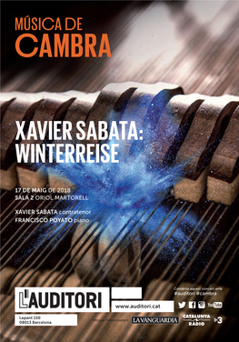 AAFF XAVIER SABATA WINTERREISE.Indd 1 15/5/18 14:21 PROGRAMA DIJOUS 17 | 20 H