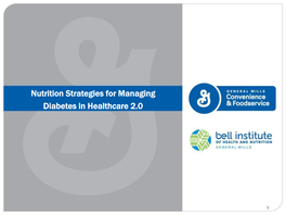 Nutrition Strategies for Managing Diabetes in Healthcare 2.0