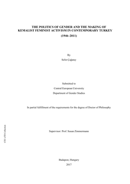 The Politics of Gender and the Making of Kemalist Feminist Activism in Contemporary Turkey (1946–2011)