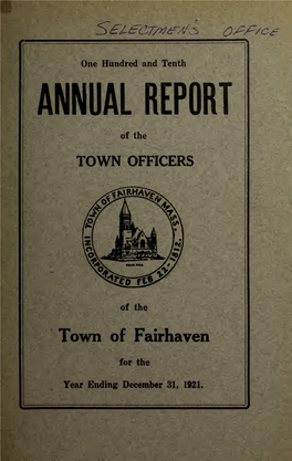 Annual Report of the Town Offices of Fairhaven, Massachusetts