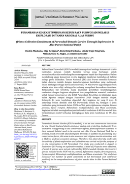 Tempalte Untuk Menulis Di Jurnal Penelitian Kehutanan Wallacea