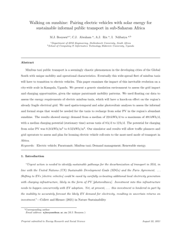 Pairing Electric Vehicles with Solar Energy for Sustainable Informal Public Transport in Sub-Saharan Africa