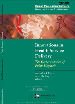 Innovations in Health Service Delivery. the Corporatization of Public