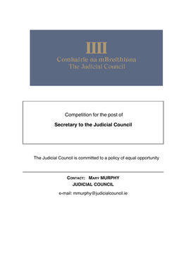 Competition for the Post of Secretary to the Judicial Council