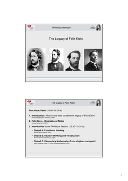 The Legacy of Felix Klein