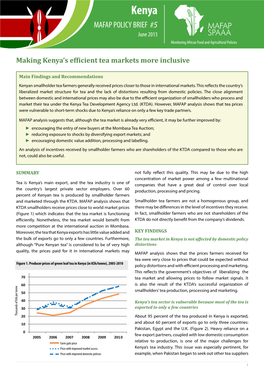 Making Kenya's Efficient Tea Markets More Inclusive