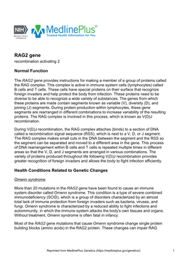 RAG2 Gene Recombination Activating 2