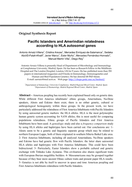 Pacific Islanders and Amerindian Relatedness According to HLA Autosomal Genes