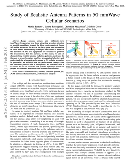 Study of Realistic Antenna Patterns in 5G Mmwave Cellular Scenarios