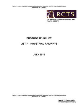 Industrial Railways July 2019