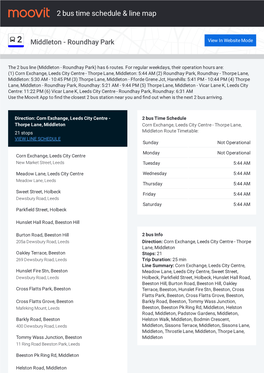 2 Bus Time Schedule & Line Route