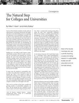 The Natural Step for Colleges and Universities