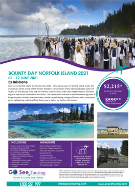 Norfolk Island Bounty Day 2021