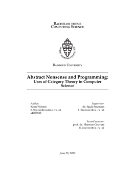 Abstract Nonsense and Programming: Uses of Category Theory in Computer Science