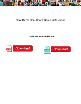 Deal Or No Deal Board Game Instructions